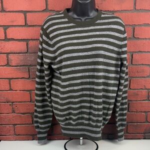 Paolo Mondo Womans Medium Cashmere Striped Sweater - Soft, Classy, Academia